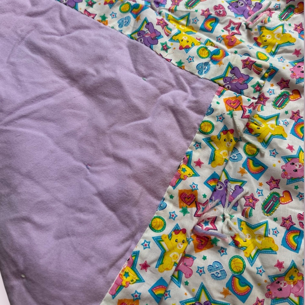 Vintage Hand Made Care Bears All Over Print Blanket - Picture 6 of 9